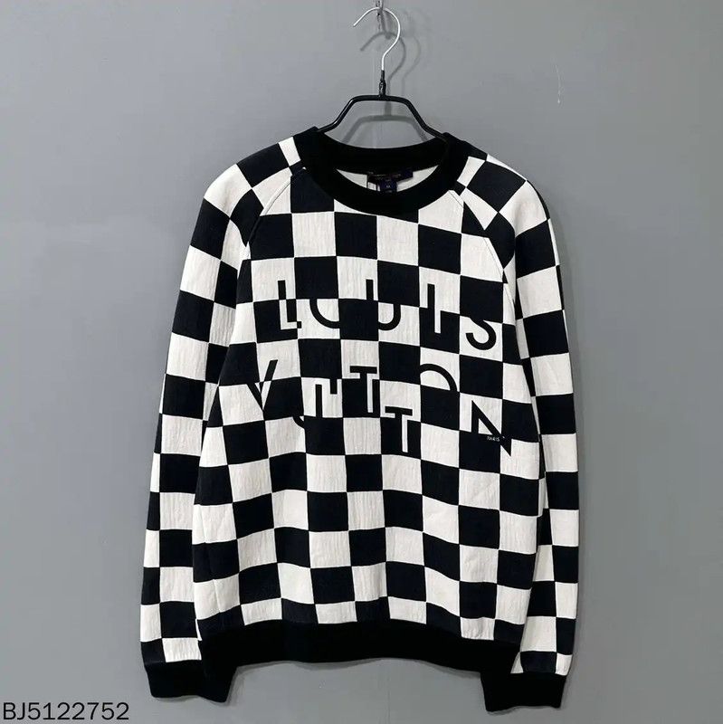 Louis Vuitton Louis Vuitton Black and White Checkered Sweatshirt 0089 Size M / US 6-8 / IT 42-44 - 2 Thumbnail