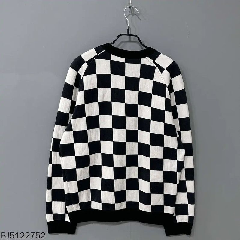 Louis Vuitton Louis Vuitton Black and White Checkered Sweatshirt 0089 Size M / US 6-8 / IT 42-44 - 3 Thumbnail