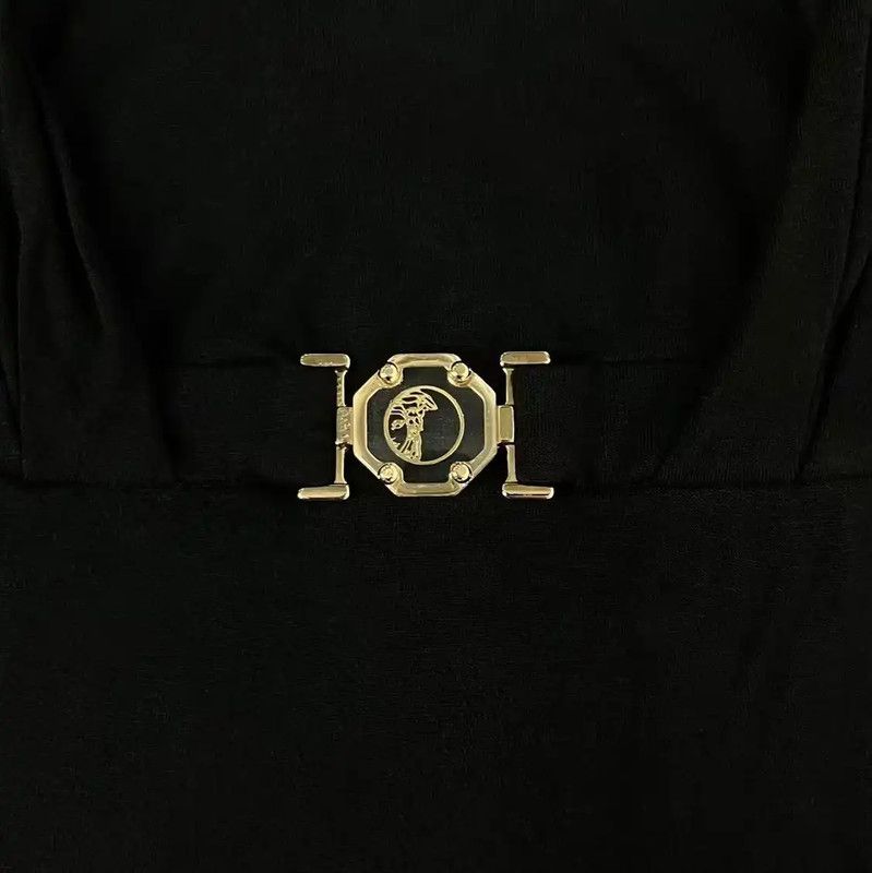 Versace Versace Black Short Sleeve Crop Top 0089 Size L / US 10 / IT 46 - 3 Thumbnail