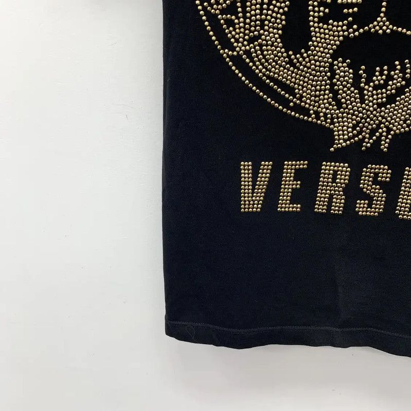 Versace Versace Black Cotton T-Shirt with Lion Design 0089 Size L / US 10 / IT 46 - 4 Thumbnail