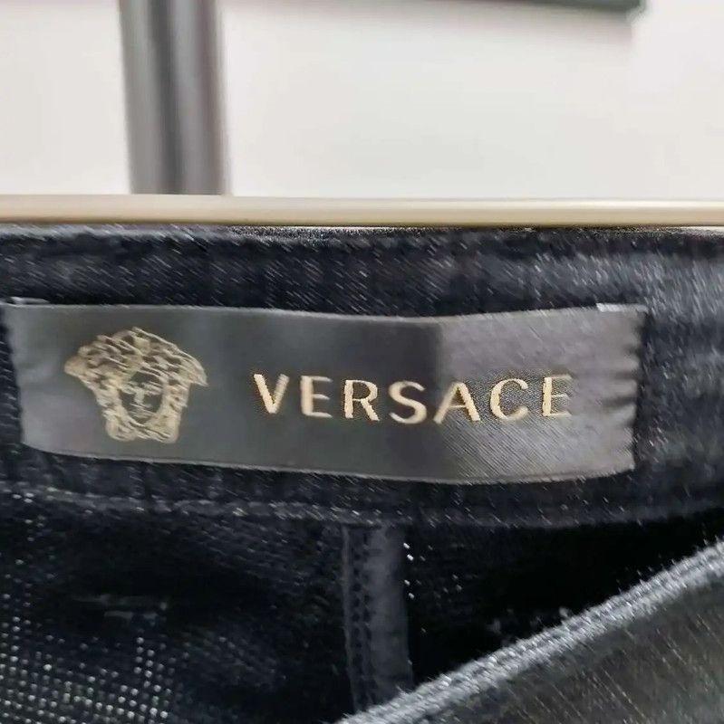 Versace Versace Women's Black Denim Pants Size M 0089 Size 28" / US 6 / IT 42 - 3 Thumbnail