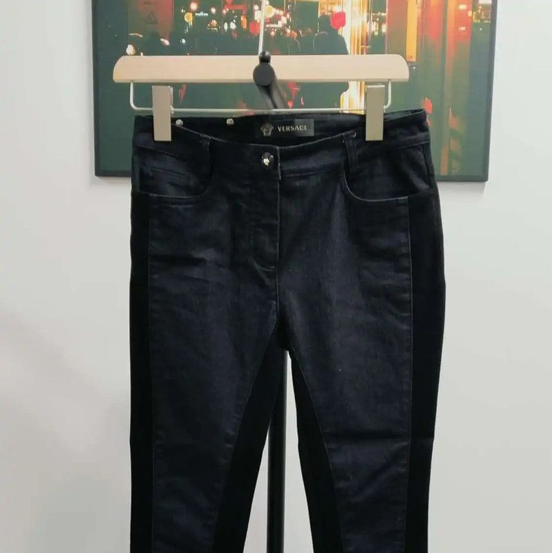Versace Versace Women's Black Denim Pants Size M 0089 Size 28" / US 6 / IT 42 - 5 Thumbnail