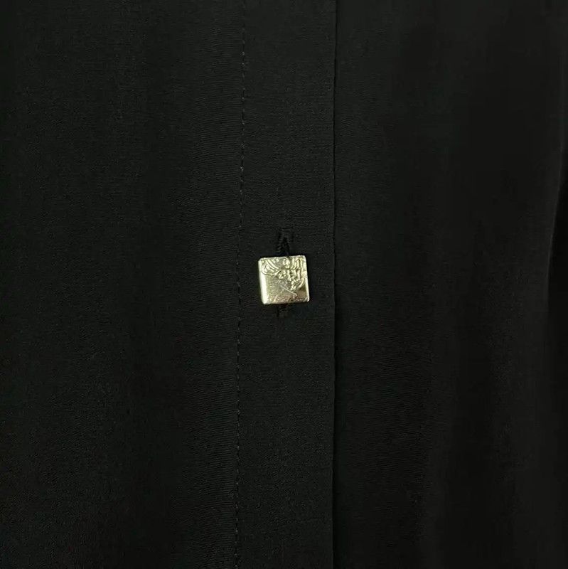 Versace Versace Black Silk Medusa Short Sleeve Shirt 0089 Size L / US 10 / IT 46 - 4 Thumbnail