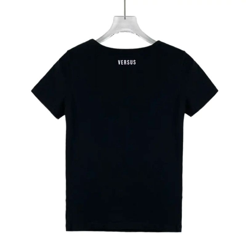 Versace Versace Black Cotton Women's T-Shirt with Graphics 0089 Size S / US 4 / IT 40 - 2 Thumbnail