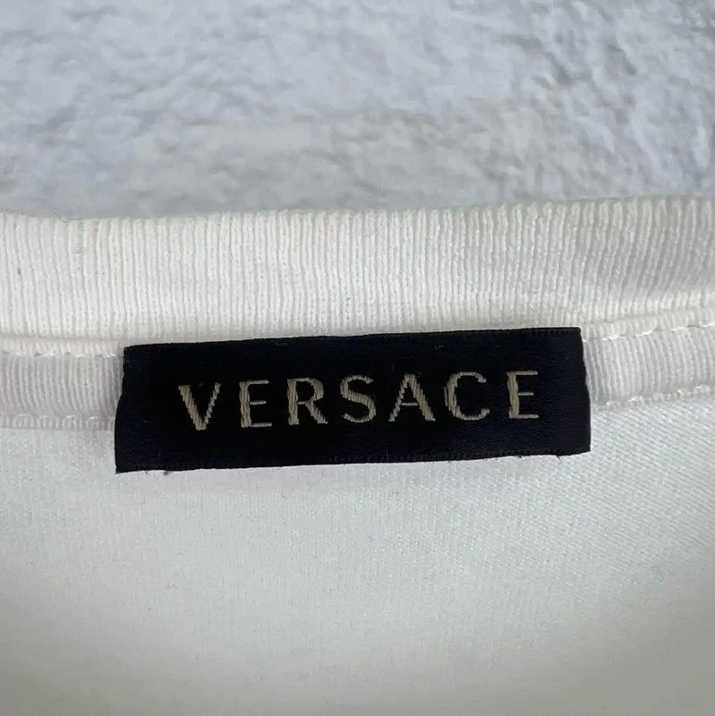 Versace Versace Women's White Cotton T-Shirt 0089 Size ONE SIZE - 3 Thumbnail