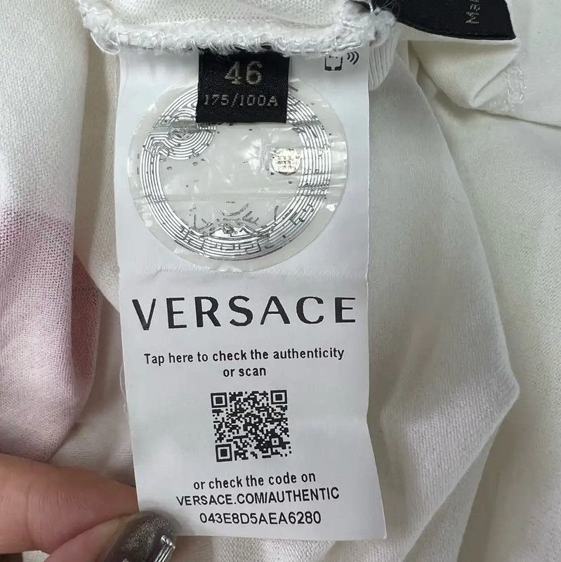 Versace Versace Women's White Cotton T-Shirt 0089 Size ONE SIZE - 5 Thumbnail