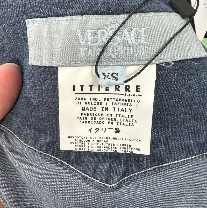 Versace Versace Blue Cotton Women's Jacket 0089 Size XS / US 0-2 / IT 36-38 - 5 Thumbnail