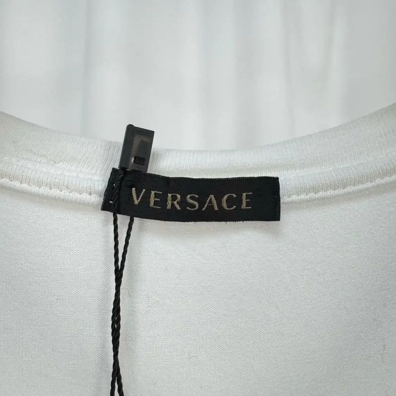 Versace Versace White Cotton Embroidered Medusa T-Shirt 0089 Size L / US 10 / IT 46 - 5 Thumbnail