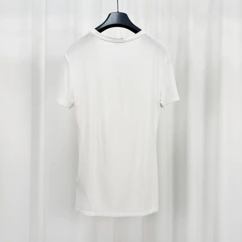 Versace Versace White Cotton Embroidered Medusa T-Shirt 0089 Size L / US 10 / IT 46 - 2 Thumbnail