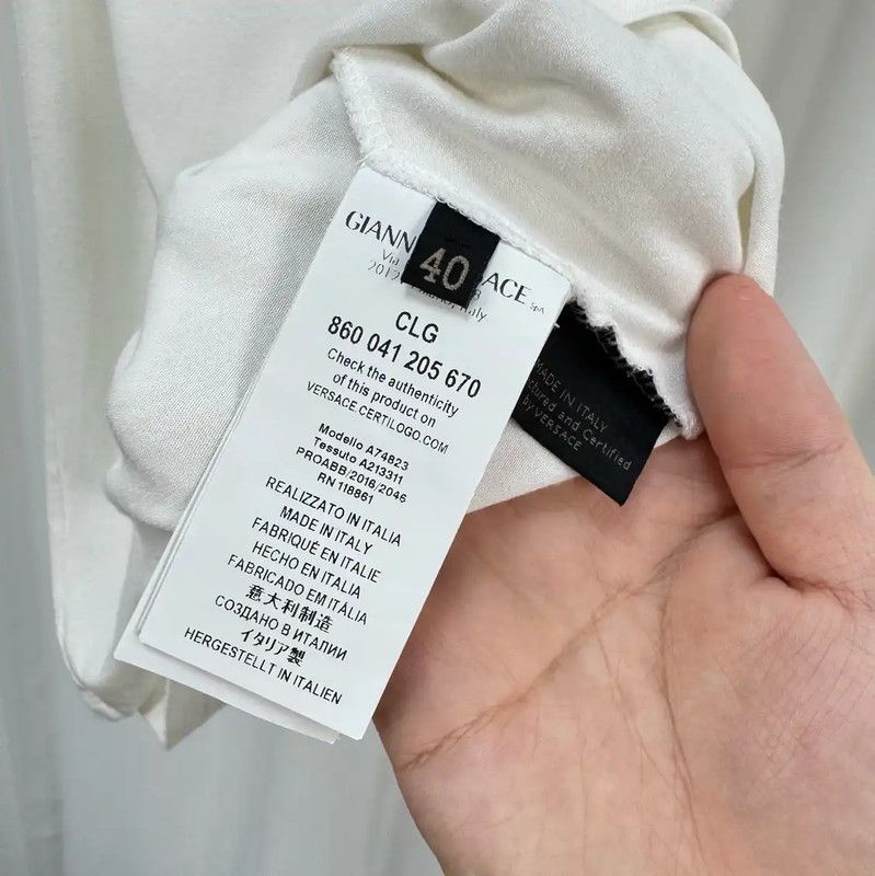 Versace Versace White Cotton Embroidered Medusa T-Shirt 0089 Size L / US 10 / IT 46 - 6 Thumbnail