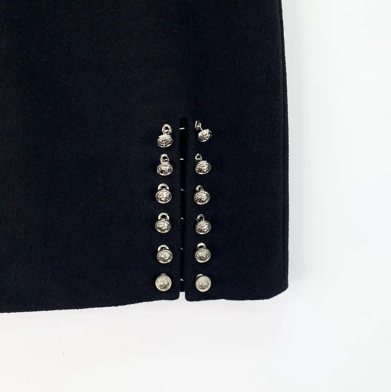 Versace Versace Black Wool Mini Skirt 0089 Size 22" - 4 Thumbnail