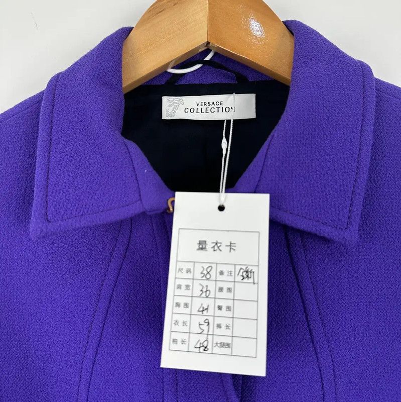 Versace Versace Purple Wool Women's Jacket 0089 Size M / US 6-8 / IT 42-44 - 3 Thumbnail