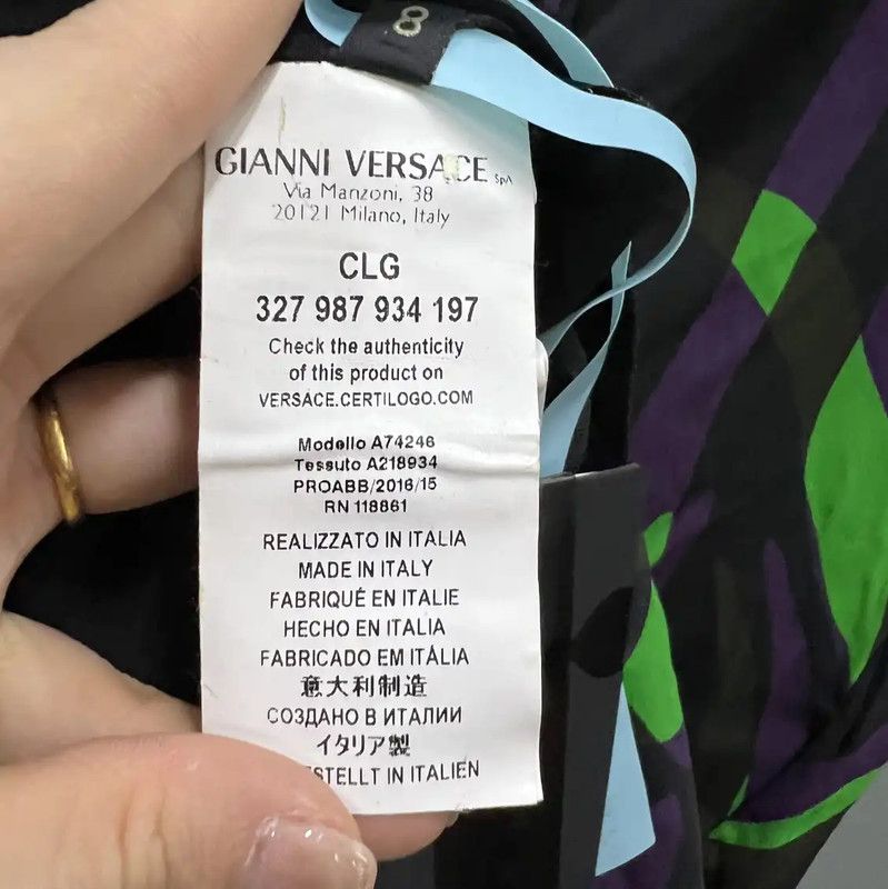 Versace Versace Summer Blue Cotton Long Sleeve Dress 0089 Size ONE SIZE - 4 Thumbnail