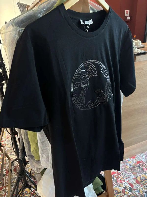 Versace Versace Black Cotton Medusa T-Shirt for Women 0089 Size L / US 10 / IT 46 - 3 Thumbnail