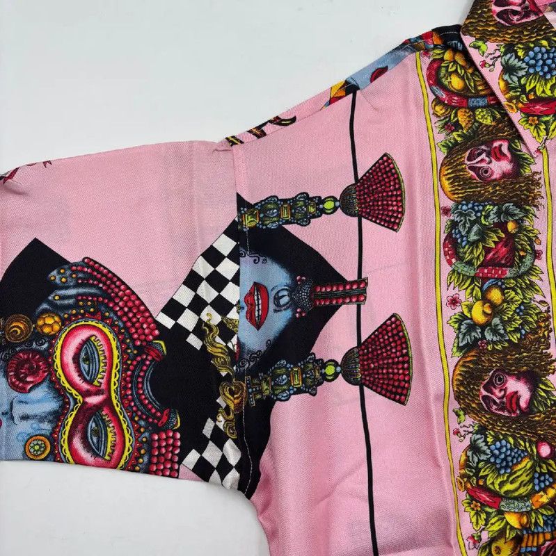 Versace Versace Pink Silk Long Sleeve T-Shirt 0089 Size M / US 6-8 / IT 42-44 - 4 Thumbnail