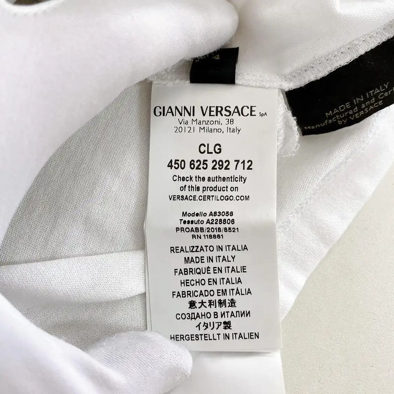 Versace Versace White Logo Cotton T-shirt for Women 0089 Size M / US 6-8 / IT 42-44 - 7 Thumbnail