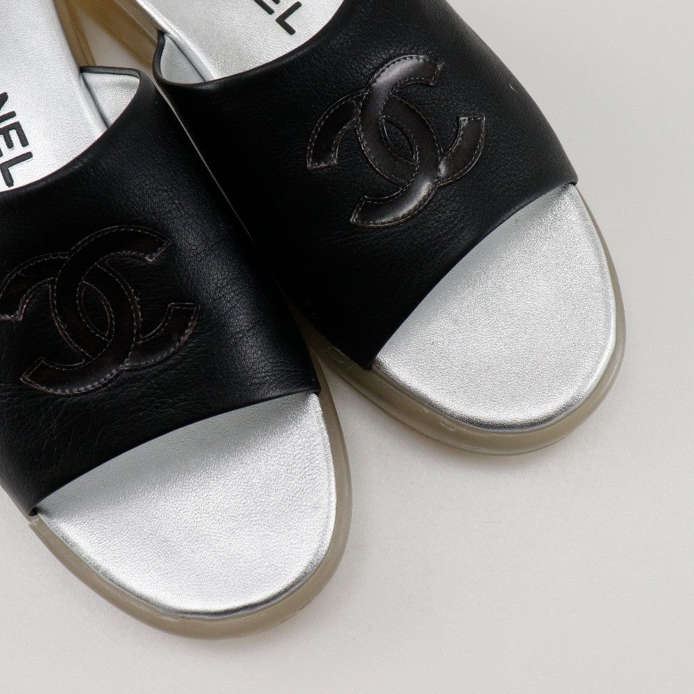 Chanel Chanel Chanel Coco Mark Leather Sandals Leather Shoes DUTY FREE for USA Size ONE SIZE - 4 Thumbnail