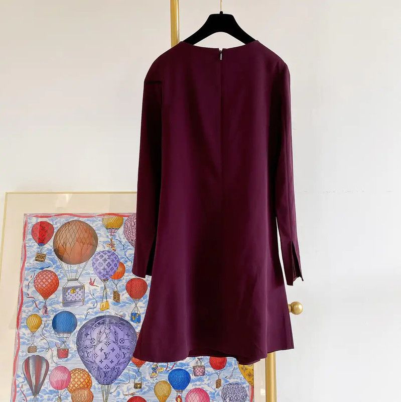 Versace Versace Long Sleeve Violet Dress for Women 0089 Size XL / US 12-14 / IT 48-50 - 2 Thumbnail