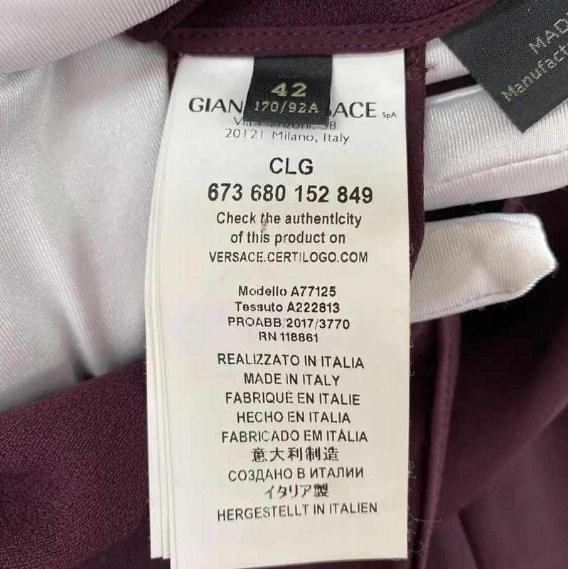 Versace Versace Long Sleeve Violet Dress for Women 0089 Size XL / US 12-14 / IT 48-50 - 8 Thumbnail