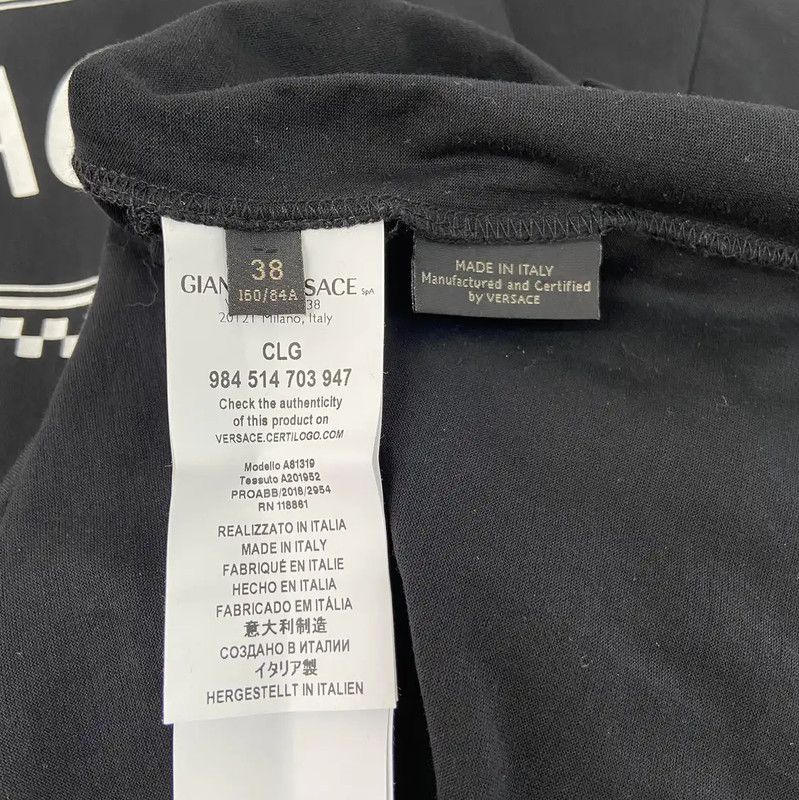 Versace Versace Women's Black Cotton Short Sleeve T-Shirt 0089 Size M / US 6-8 / IT 42-44 - 8 Thumbnail