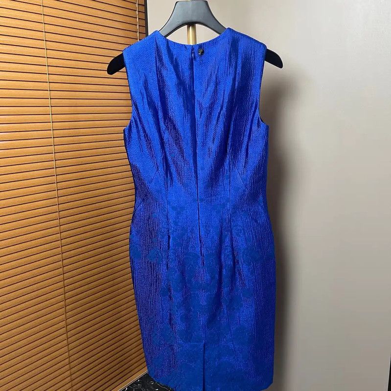Versace Versace Summer Blue Cotton Midi Dress 0089 Size ONE SIZE - 2 Thumbnail