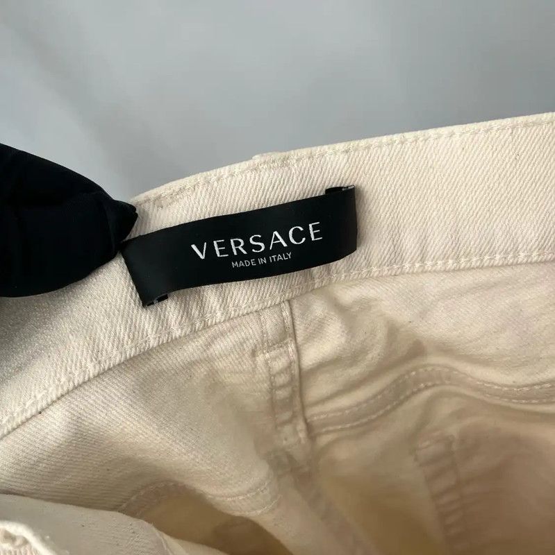 Versace Versace White Cotton Women's Jeans Size XS 0089 Size 22" - 3 Thumbnail