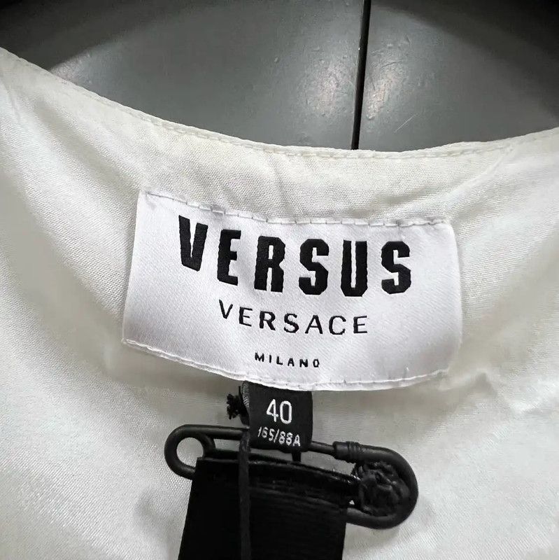Versace Versace White Short Sleeve Dress for Summer 0089 Size ONE SIZE - 3 Thumbnail