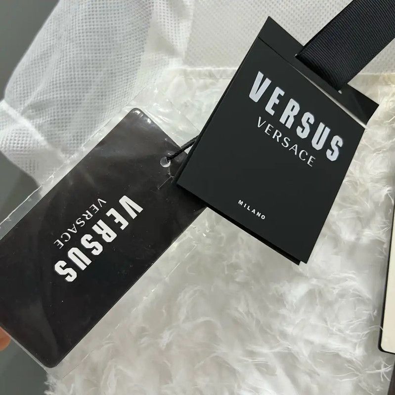 Versace Versace White Short Sleeve Dress for Summer 0089 Size ONE SIZE - 7 Thumbnail