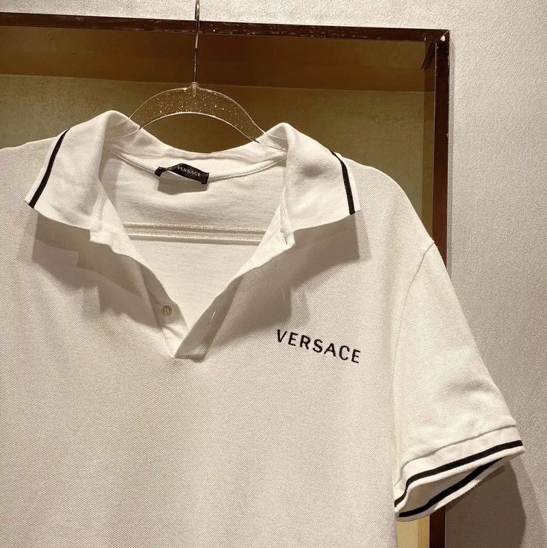 Versace Versace Women's Polo T-Shirt in White 0089 Size L / US 10 / IT 46 - 3 Thumbnail