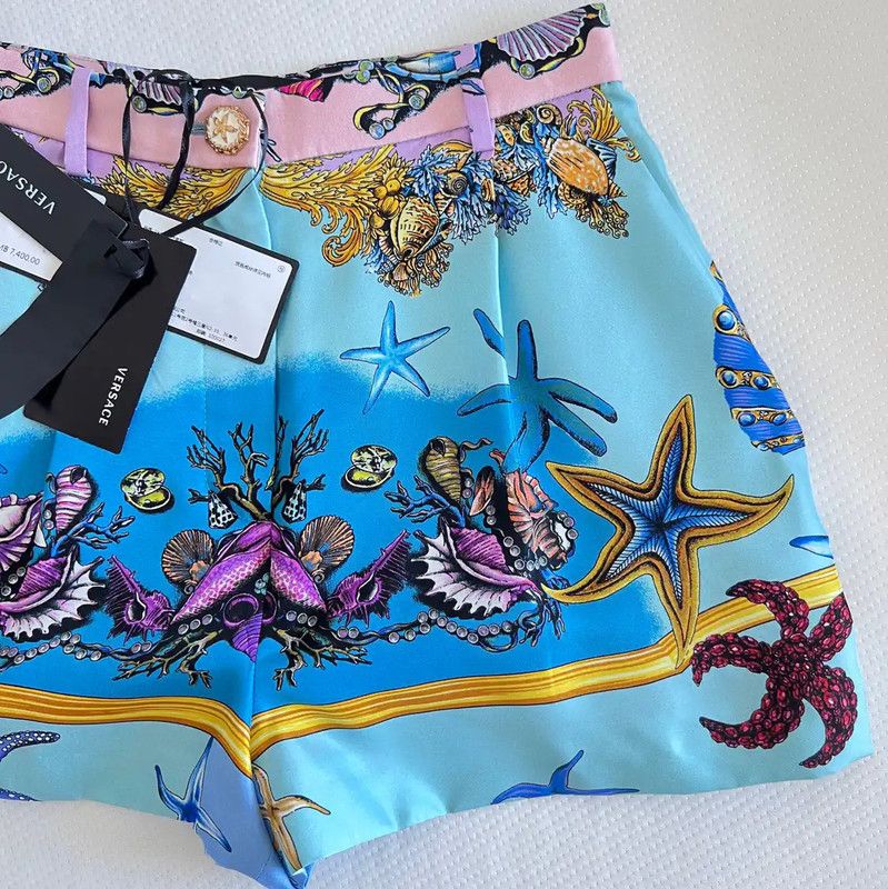 Versace Versace Multicolor Silk Women's Shorts 0089 Size 23" - 3 Thumbnail