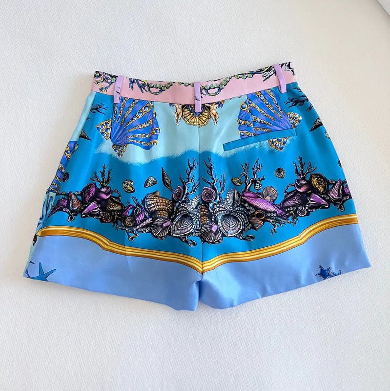 Versace Versace Multicolor Silk Women's Shorts 0089 Size 23" - 4 Thumbnail
