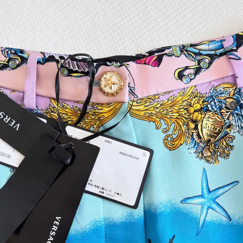 Versace Versace Multicolor Silk Women's Shorts 0089 Size 23" - 2 Thumbnail