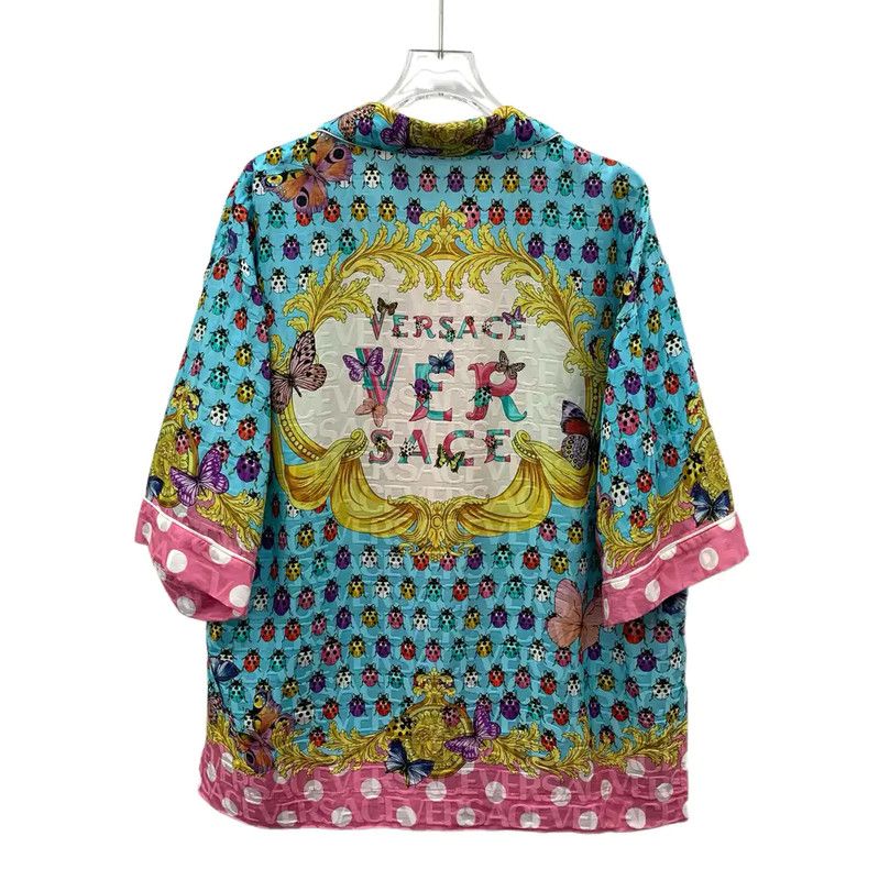 Versace Versace Multi-Colored Silk Women's Shirt 0089 Size M / US 6-8 / IT 42-44 - 2 Thumbnail