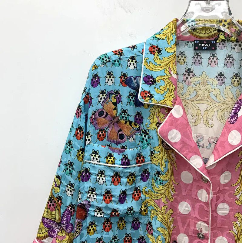Versace Versace Multi-Colored Silk Women's Shirt 0089 Size M / US 6-8 / IT 42-44 - 3 Thumbnail