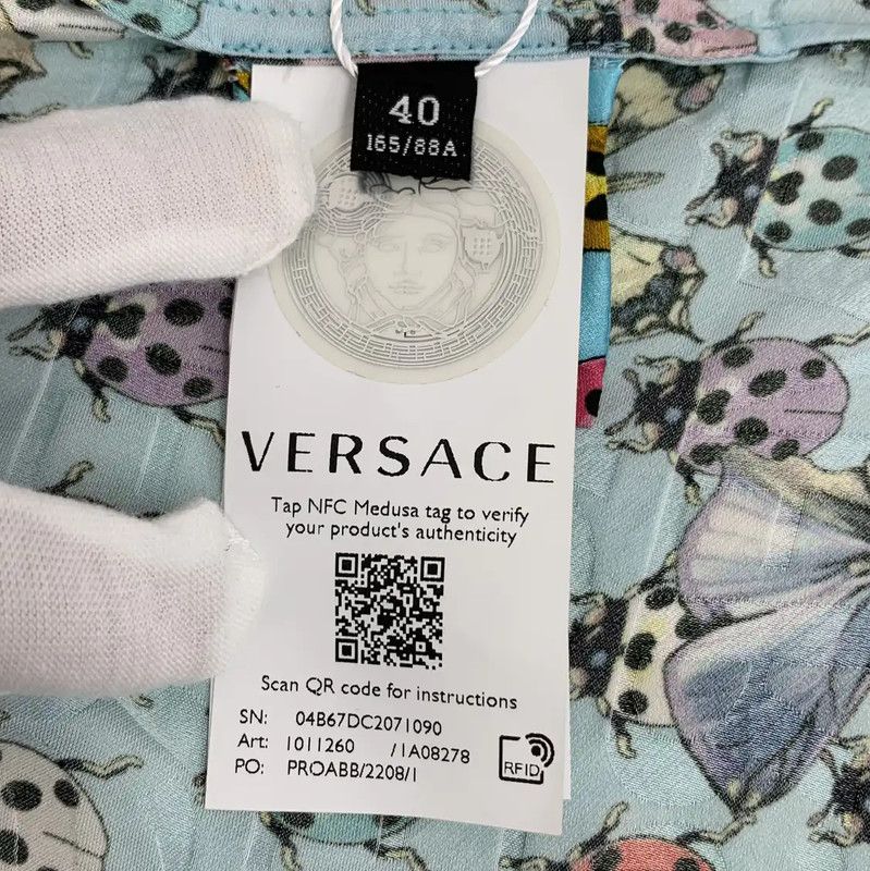 Versace Versace Multi-Colored Silk Women's Shirt 0089 Size M / US 6-8 / IT 42-44 - 6 Thumbnail