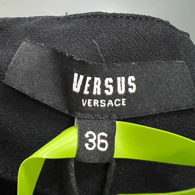 Versace Versace Summer Black Cotton Short Dress 0089 Size ONE SIZE - 4 Thumbnail
