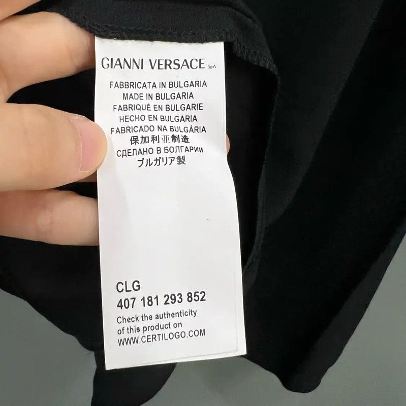 Versace Versace Summer Black Cotton Short Dress 0089 Size ONE SIZE - 3 Thumbnail