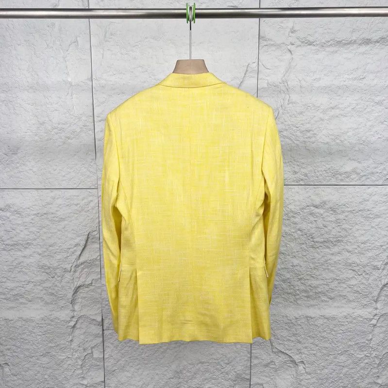 Versace Versace Yellow Cotton Women's Jacket 0089 Size ONE SIZE - 2 Thumbnail
