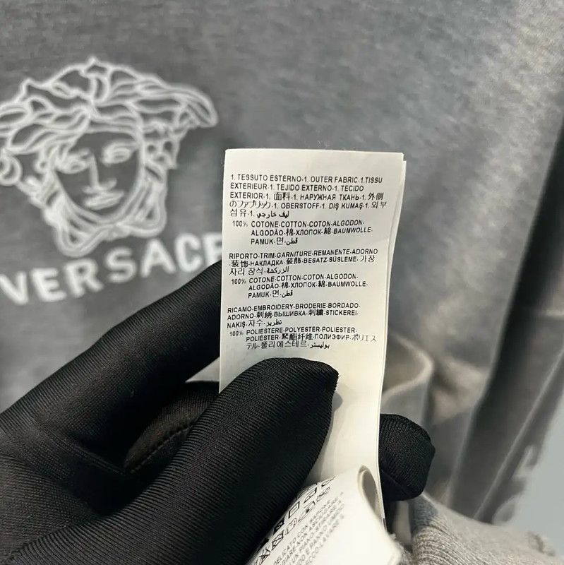 Versace Versace Gray Cotton Long Sleeve Sweatshirt 0089 Size M / US 6-8 / IT 42-44 - 5 Thumbnail