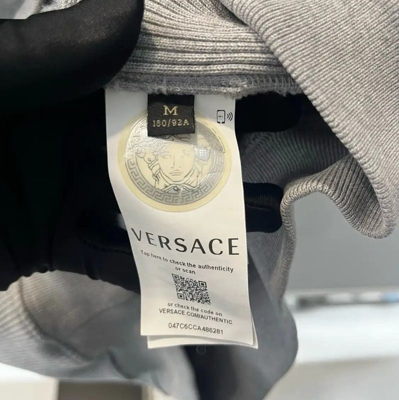 Versace Versace Gray Cotton Long Sleeve Sweatshirt 0089 Size M / US 6-8 / IT 42-44 - 4 Thumbnail