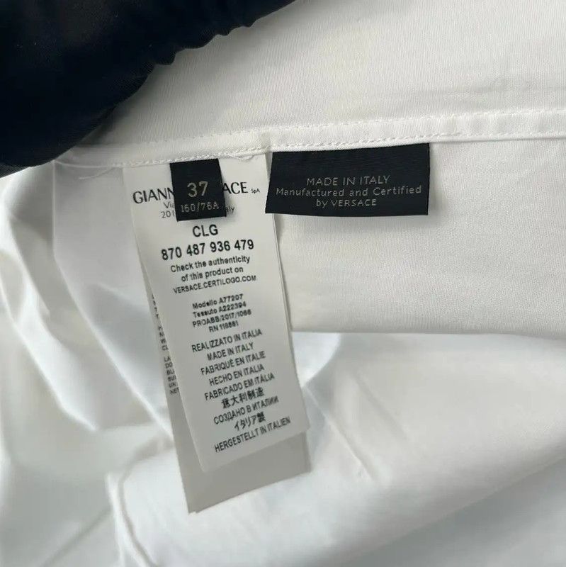 Versace Versace White Cotton Long Sleeve Shirt 0089 Size S / US 4 / IT 40 - 4 Thumbnail