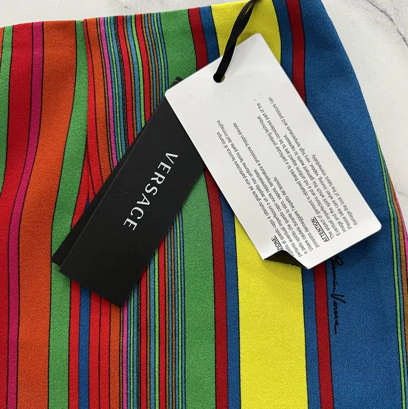 Versace Versace Multicolor Summer Mini Skirt XS 0089 Size 22" - 6 Thumbnail