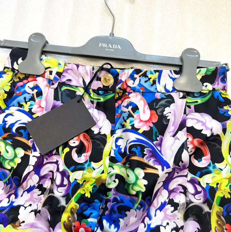 Versace Versace Multicolor Silk Summer Shorts 0089 Size 22" - 2 Thumbnail