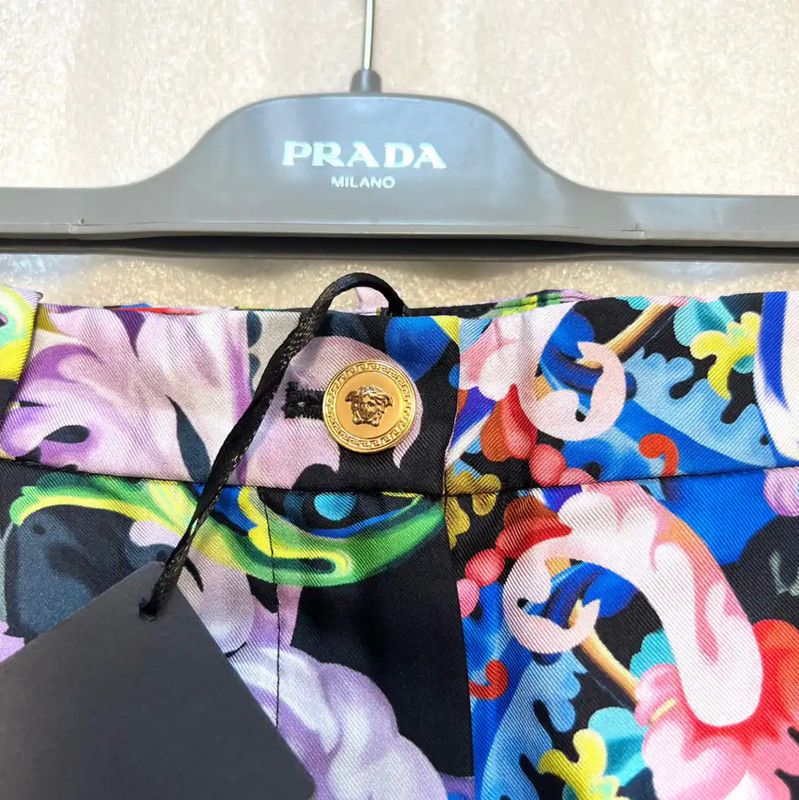 Versace Versace Multicolor Silk Summer Shorts 0089 Size 22" - 3 Thumbnail