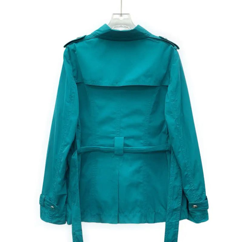Versace Versace Aqua Polyester Women's Trench Coat 0089 Size ONE SIZE - 2 Thumbnail
