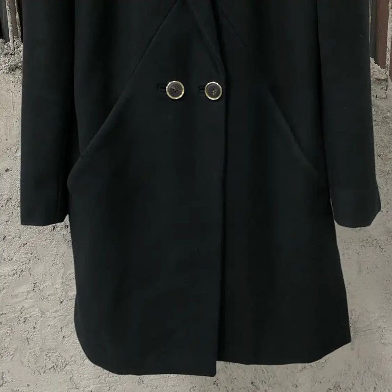 Versace Versace Black Wool Long Coat for Women 0089 Size ONE SIZE - 4 Thumbnail