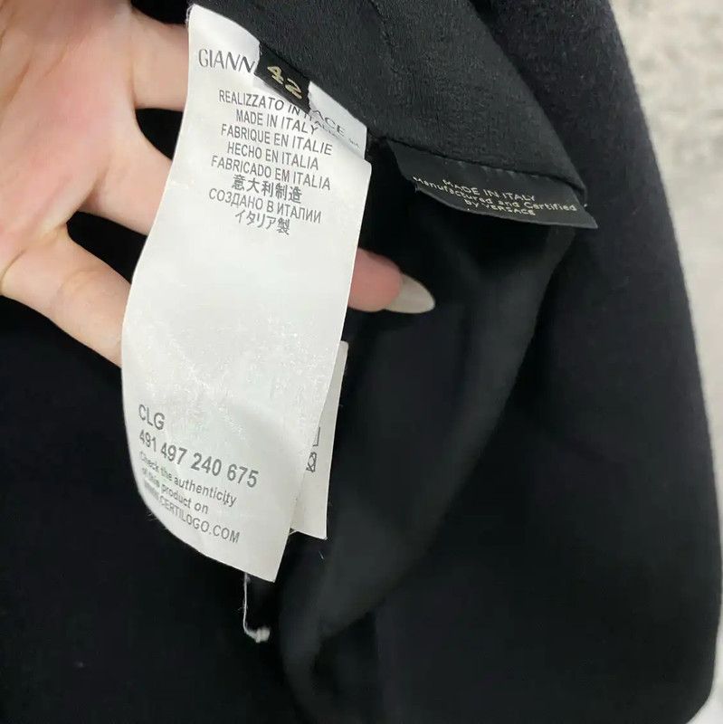 Versace Versace Black Wool Long Coat for Women 0089 Size ONE SIZE - 7 Thumbnail