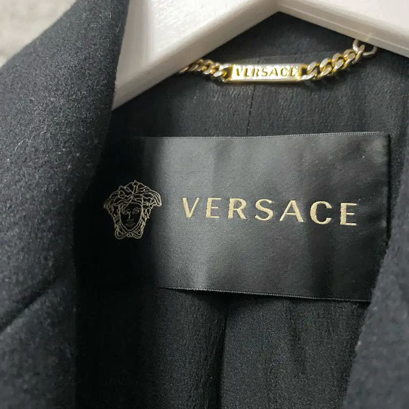 Versace Versace Black Wool Long Coat for Women 0089 Size ONE SIZE - 6 Thumbnail