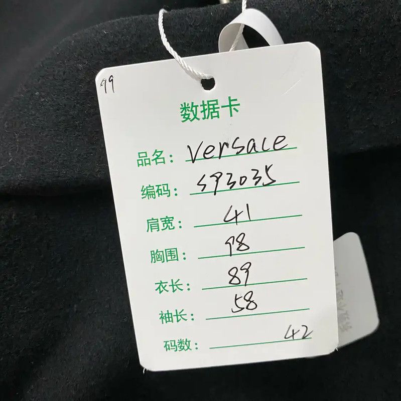 Versace Versace Black Wool Long Coat for Women 0089 Size ONE SIZE - 8 Thumbnail