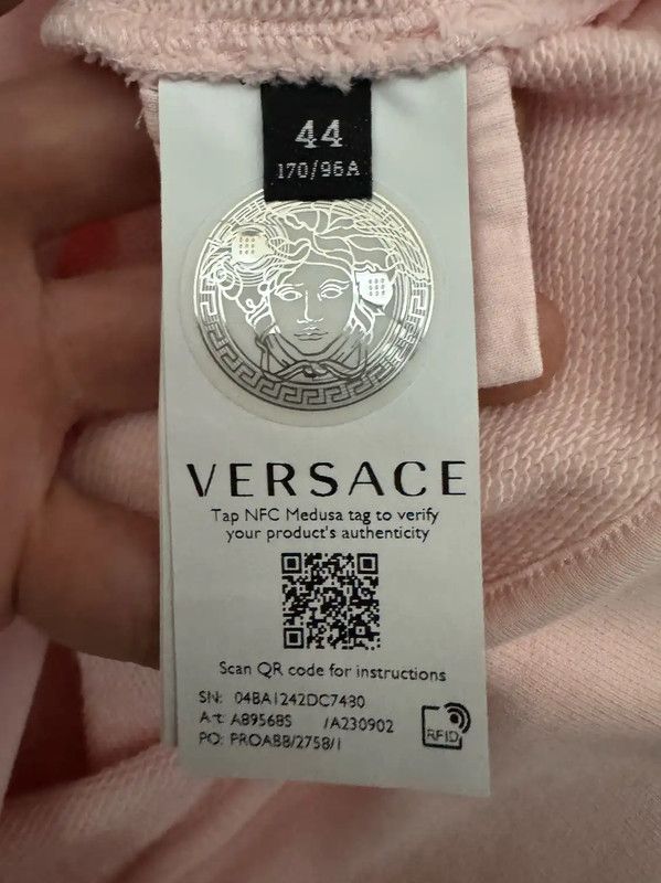 Versace Versace Women’s Cotton Medusa Sweatshirt in Pink 0089 Size M / US 6-8 / IT 42-44 - 4 Thumbnail